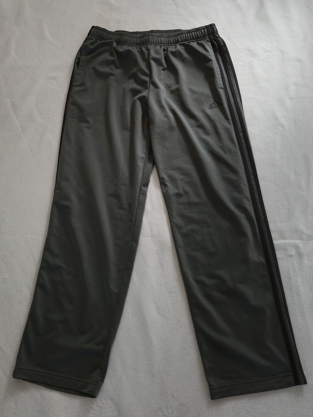 Adidas Primegreen Mens L Track Pants 3 Stripes Open Hem Grey NWT